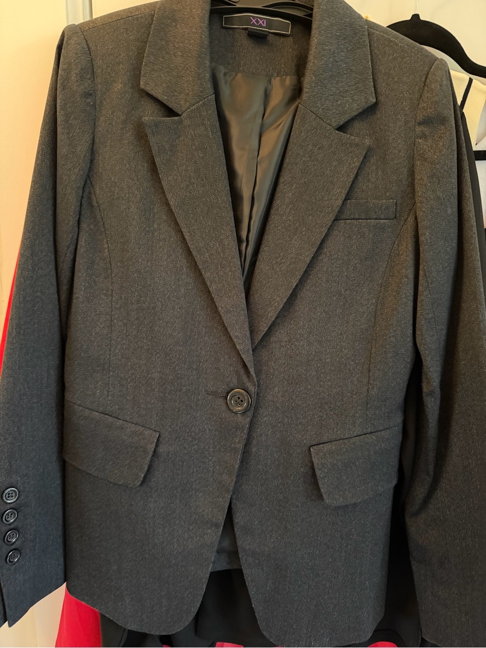 Forever 21 Women’s Dark Gray Single-Button Blazer